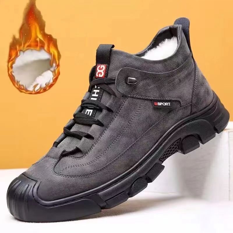 棉鞋男保暖加绒加厚户外高帮皮鞋