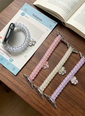 幻彩蝴蝶结表带适用于苹果iwatch23456789S10手表腕带apple表带