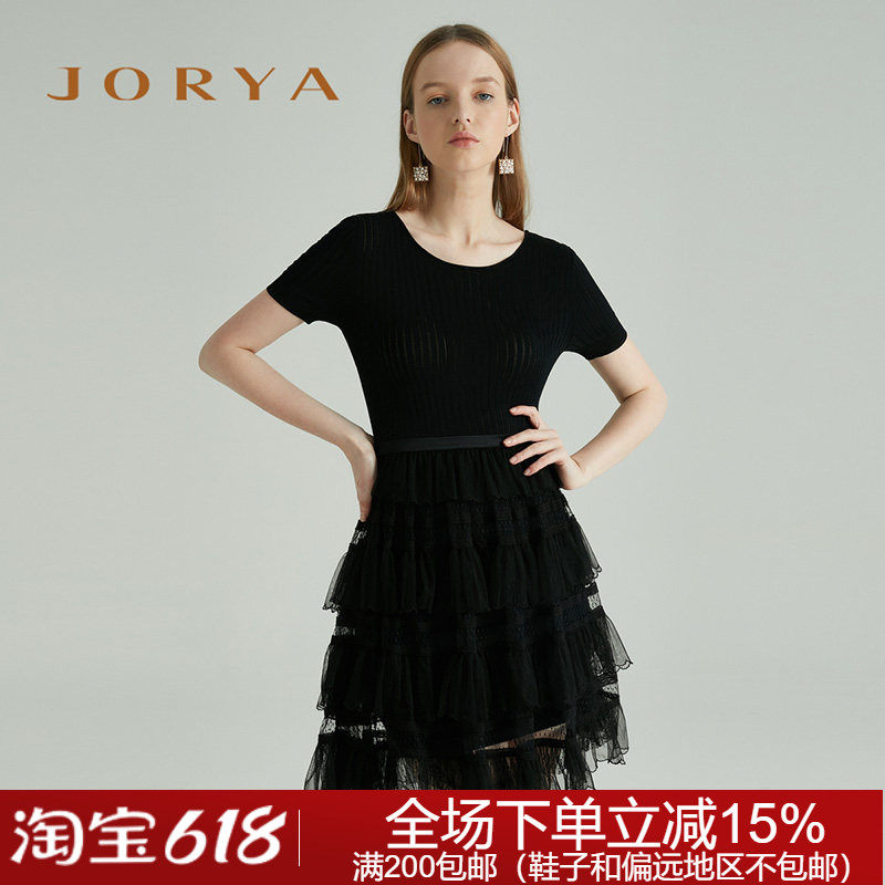 JORYA卓雅2019春夏镂空蕾丝连衣裙女L1200802吊牌4580