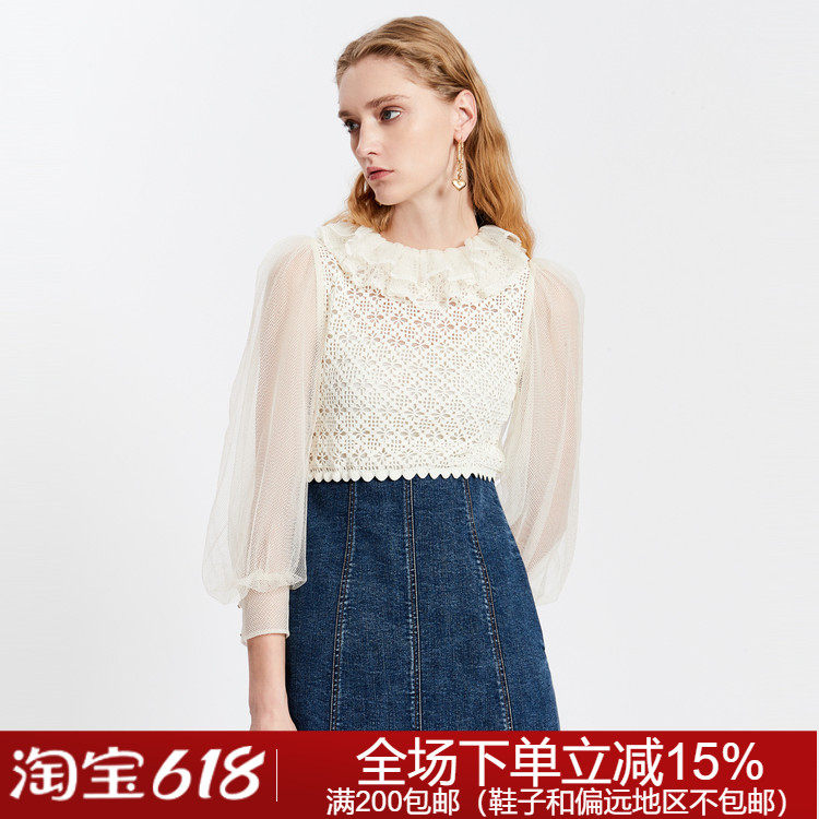 专柜正品秋冬时尚N144104B卓雅水洗牛仔连衣裙4880元