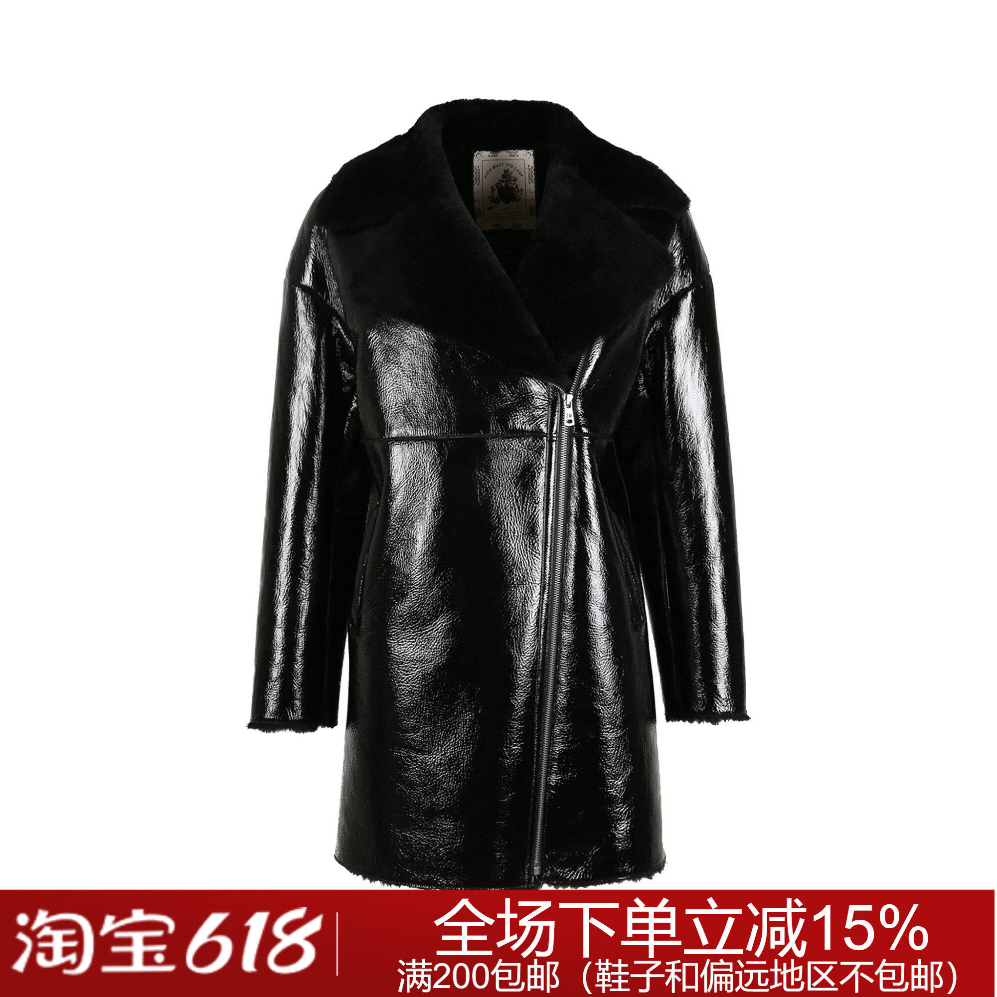 专柜正品18秋冬斜开拉链气质K1602503卓雅毛革服装22880元