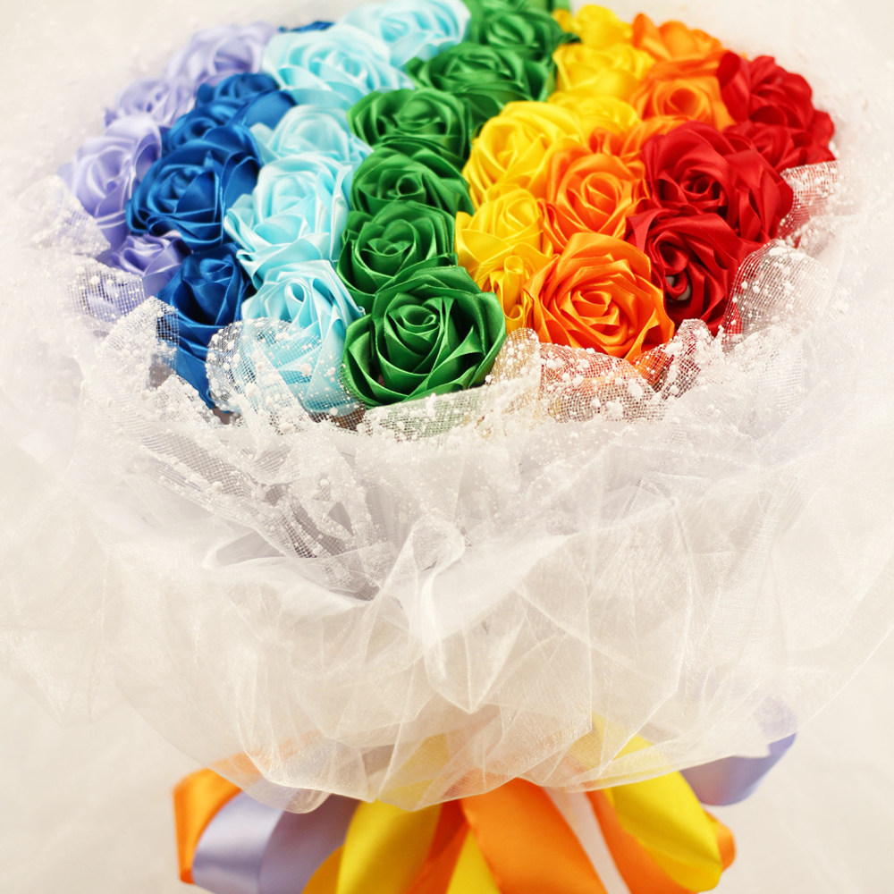 沫沫妈材料包33朵手工玫瑰花材料包丝带玫瑰花带教程自己做diy
