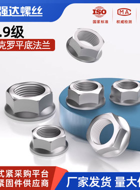 10级法兰面螺母Q230达克罗平底六角螺母GB6177 M6M8M10M12M14M16