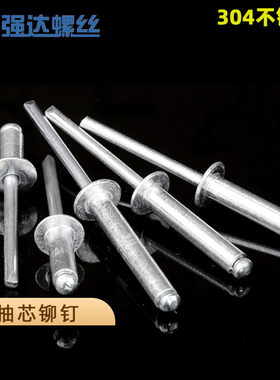 M3.2M4M4.8 304半钢开口型扁圆头抽芯铆钉扁圆头铆接钉GB12618