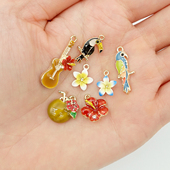 夏威夷系列鸡蛋花鹦鹉芙蓉日本Partsclub项链耳饰diy手工饰品配件