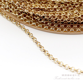 O型链K106日本贵和KIWA手工配件项链手链材料DIY饰品黄铜镀金色