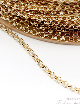 O型链K106日本贵和KIWA手工配件项链手链材料DIY饰品黄铜镀金色