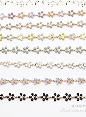 五瓣花K374日本贵和KIWA手工配件项链手链材料DIY饰品黄铜镀金色