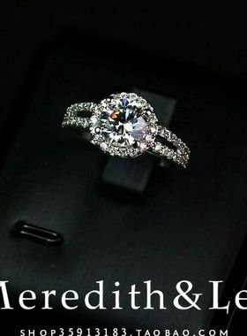 Meredith&Lee 珠宝级切割闪耀简约气质满钻奢华婚戒锆石戒指