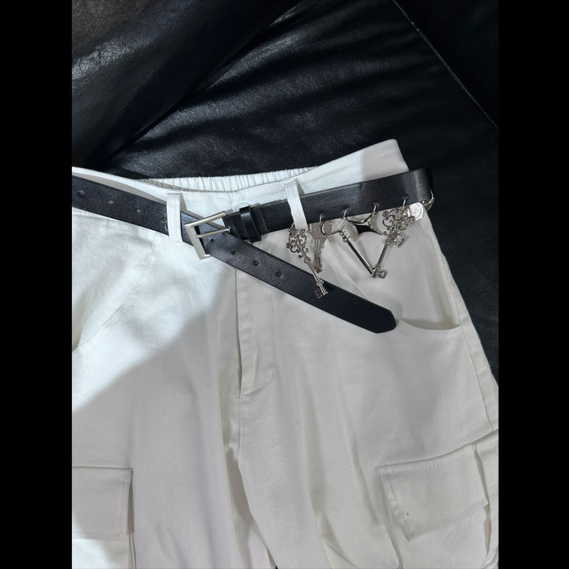 【现货】YD338百搭个性时尚腰带2025新款金属钥匙扣休闲腰带女