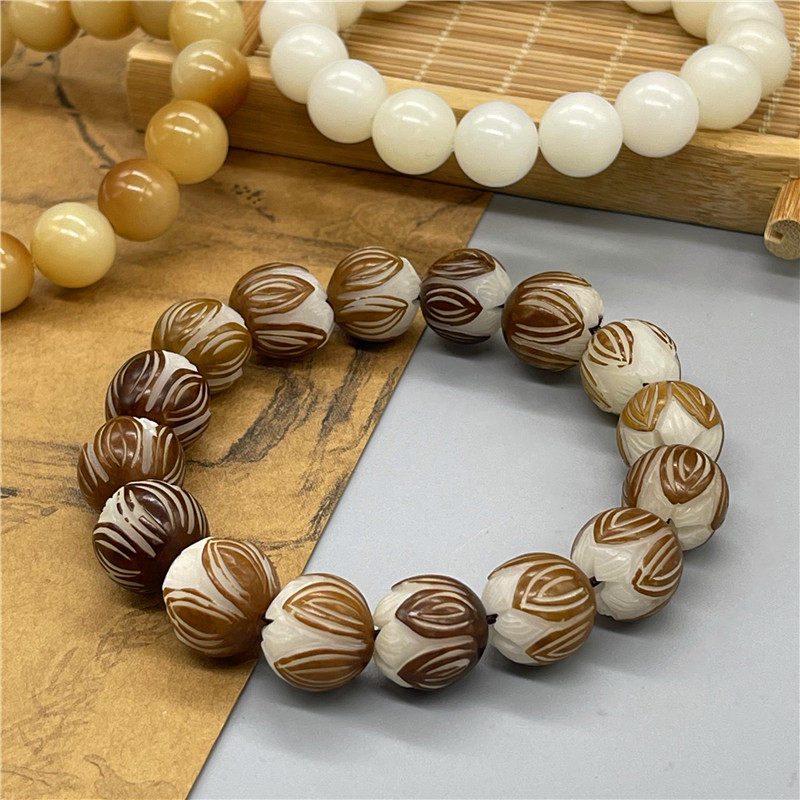 保真天然菩提根原籽手串手链手持把玩莲花男女学生配饰品单圈佛珠