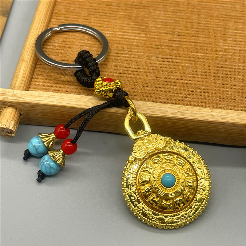 西藏特色藏银吊坠九宫八卦牌十二生肖挂坠吊牌汽车钥匙配挂件礼品
