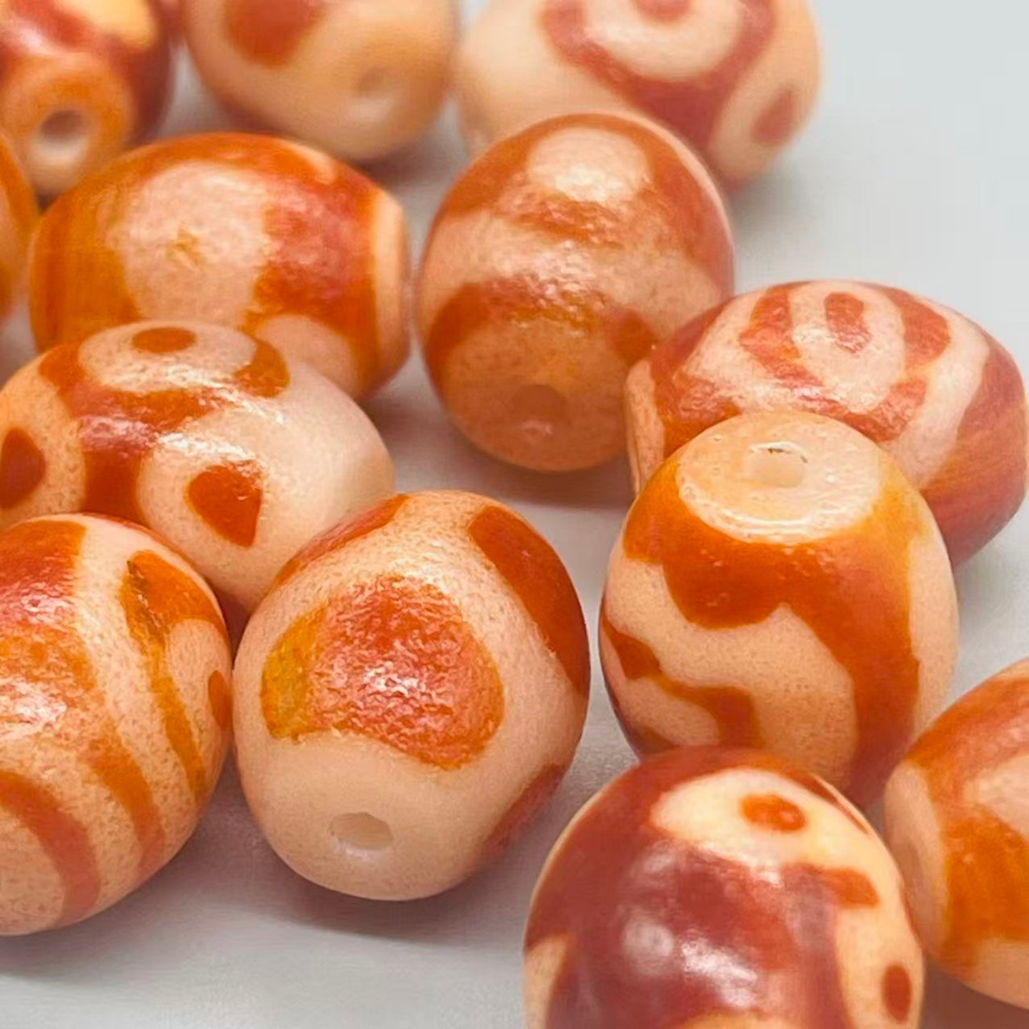 保真西藏二三眼贵人玛瑙天珠达洛珠手串配件饰品隔珠配珠DIY吊坠