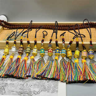 西藏特色民族风挂件吉祥挂饰多色六字真言配饰品包包车挂吊坠流苏