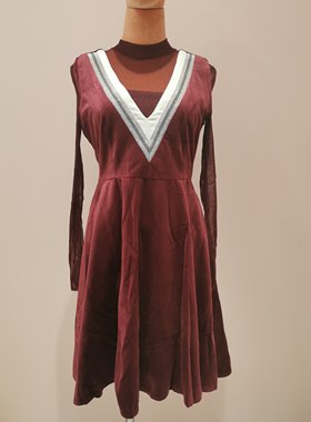 真两件套法式气质红色丝绒连衣裙设计感小众独特漂亮礼服裙子包邮