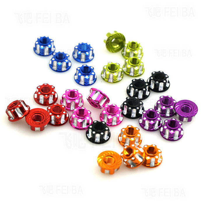 M4 雕花 自锁反抓 螺母 樱花 D3 D4 法兰螺母 法兰面带齿防松螺帽