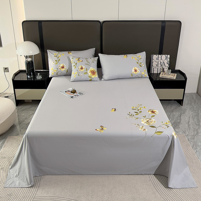 重磅刺绣！外贸出口纯棉绣花床单枕套三件套加厚斜纹100%全棉睡单