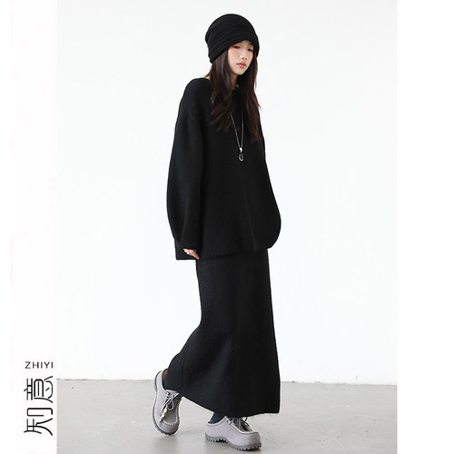 松弛感时髦针织套装女秋冬简约