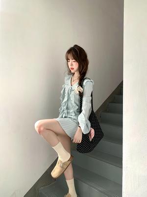 韩版慵懒风单肩斜挎包女2024新款时尚高颜值波点大容量手提托特包
