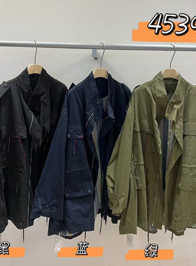 WE女45391秋季薄款韩版宽松大码胖mm休闲慵懒工装风中长风衣外套