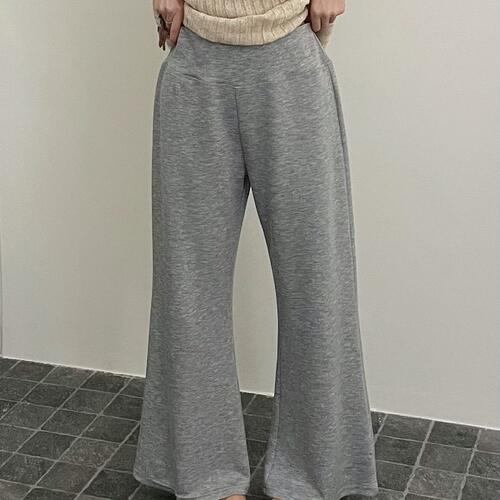 胖mm慵懒休闲百搭高腰阔腿喇叭裤