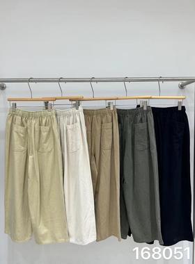 非本168051秋女新款韩版宽松大码胖mm休闲抽绳高腰直筒哈伦老爹裤