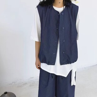 36319 宽松大码 1夏季 叠穿韩版 胖mm休闲百搭马甲 薄款 becabeau女装