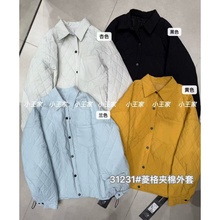 小王家31231冬季韩版宽松大码胖mm慵懒休闲菱格抽绳加棉棉服外套