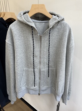 小王家73255秋冬运动韩版宽松大码胖mm休闲慵懒短款连帽卫衣外套