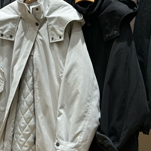 非本189603冬女韩版宽松大码胖mm慵懒休闲风连帽收腰加厚风衣外套