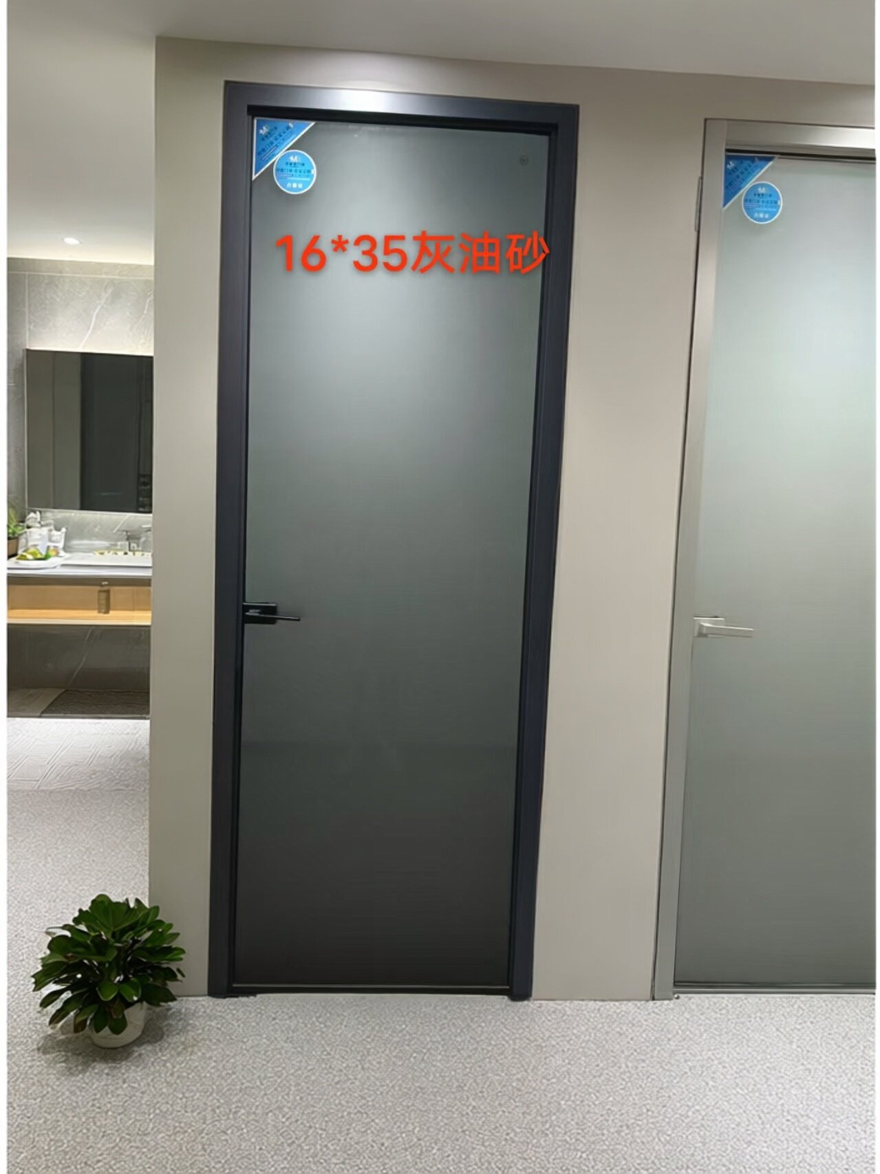重庆无框极简灰油砂卫生间门 厕所干湿分离静音防雾钢化玻璃门