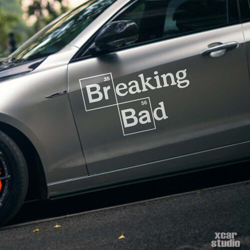 爱卡车贴 个性汽车贴纸热门美剧黑白版绝命毒师 Breaking Bad标志