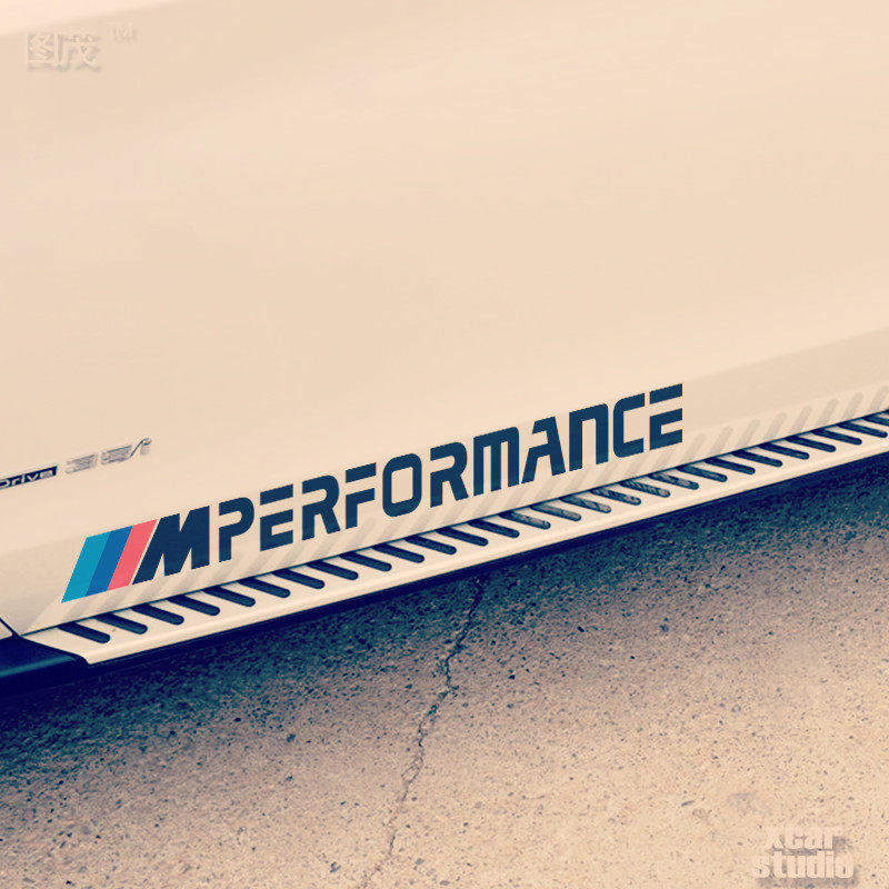 宝马系列汽车专用贴纸PERFORMANCE 拉花M系 3系5系反光防水一对装