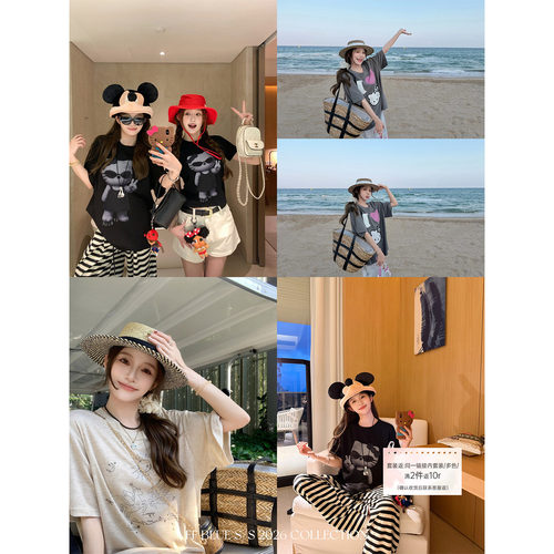FFBLUE时髦印花T设计感休闲上衣