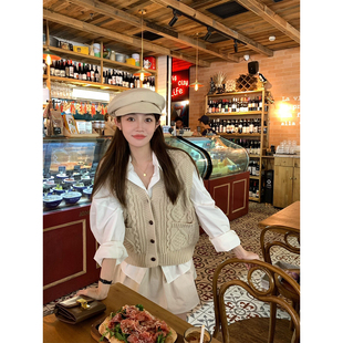 纯棉百搭宽松长袖 落肩慵懒内搭白色衬衫 宝藏白衬衫 上衣 BLUE