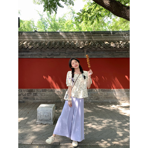 FFBLUE休闲新中式阔腿裤