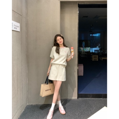 FFBLUE粉灰撞色运动套装