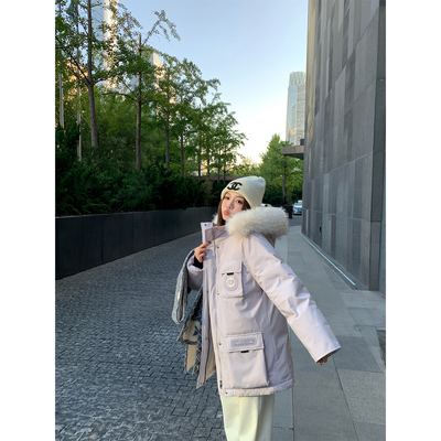 FFBLUE两色毛领派克服羽绒服