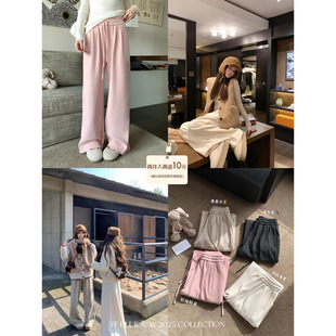 秋冬四色加绒窄版 入冬时报 松紧糯米裤 通勤休闲裤 女 长裤 BLUE