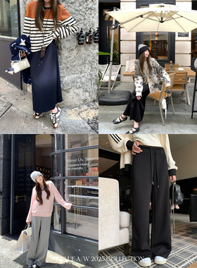 FF BLUE【lulu同款】秋冬bi备经典百搭3色高弹高垂卫裤半身长裙女