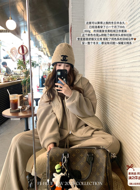 FF BLUE 雾面橡木 460g奥粒绒卫衣套装羽绒马甲冬季保暖背心外套