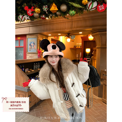 FFBLUE90白鸭绒毛领派克羽绒服