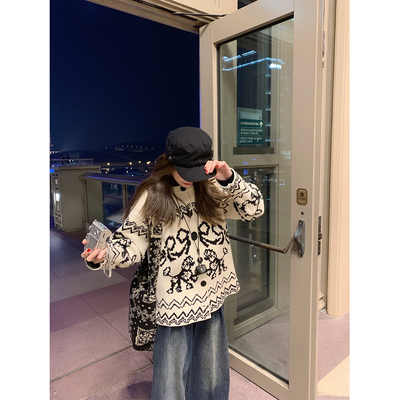 FFBLUE节日提花针织外套