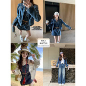 牛仔套装 女 79棉复古腔调感吊带裙裤 外套阔腿裤 BLUE boyfriend