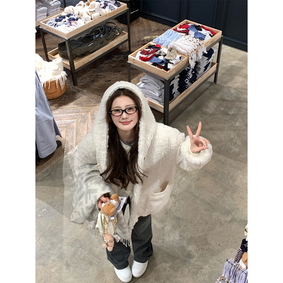 FFBLUE羊羔毛外套连帽