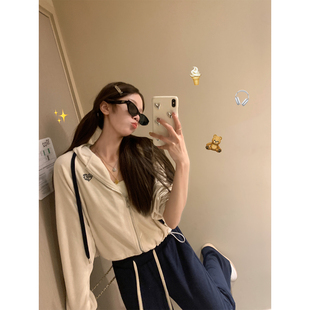 BLUE 慵懒套装 普吉海滩 卫衣显瘦遮肉直筒裤 简单休闲连帽短款