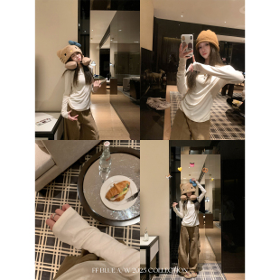 自发热抗菌蚕丝羊绒百搭内搭打底衫 入秋bi备 贴肤圆领T恤 BLUE