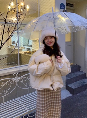 FF BLUE 蛋奶星星 小奶球白色可拆卸连帽羽绒服