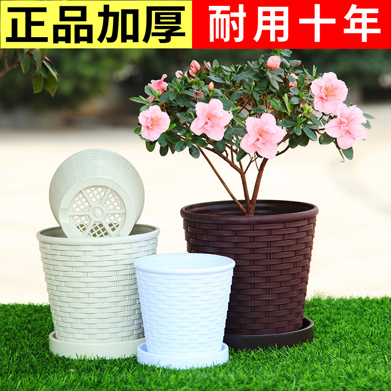 古典仿竹编树脂花盆厂家直销图片