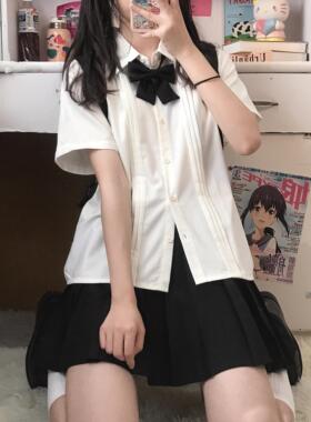 【神仙club】落樱衬衫  原创JK衬衣刺绣学院风琴褶JK制服短袖女